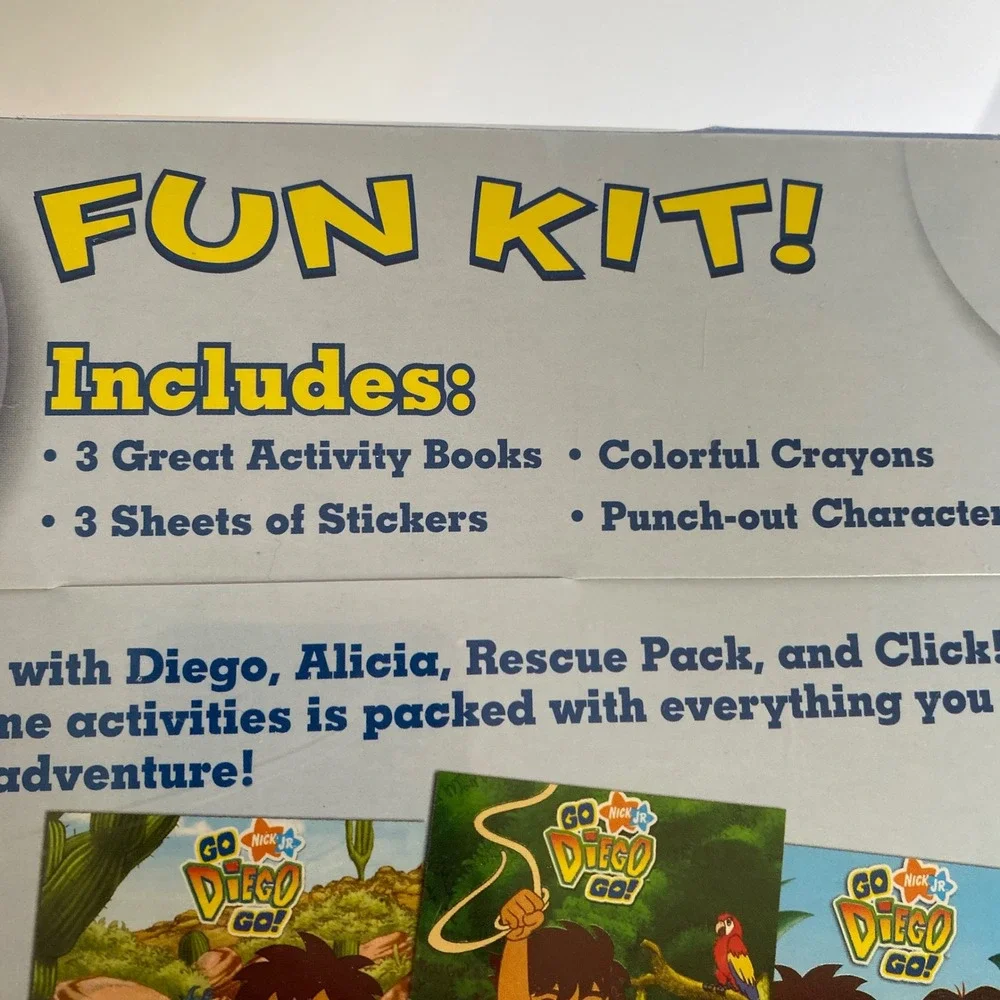Nick Jr Go Diego Go Fun Kit Kids New Activity Books Stickers Crayons
